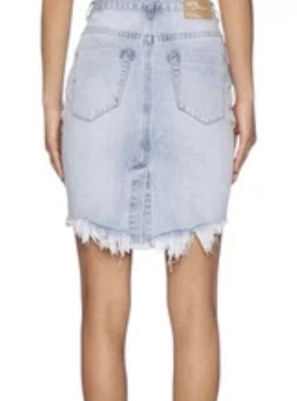 One Teaspoon Distressed High-Low Denim Pencil Skirt - Picture 2 of 5